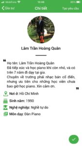 giáo viên dạy kèm piano
